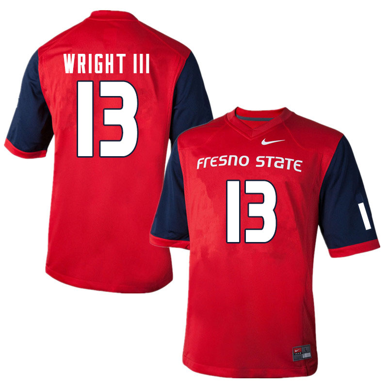 Men #13 Rodney Wright III Fresno State Bulldogs College Football Jerseys Sale-Red - Click Image to Close